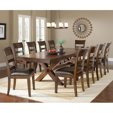 11 Piece Trestle Table and Chair Set